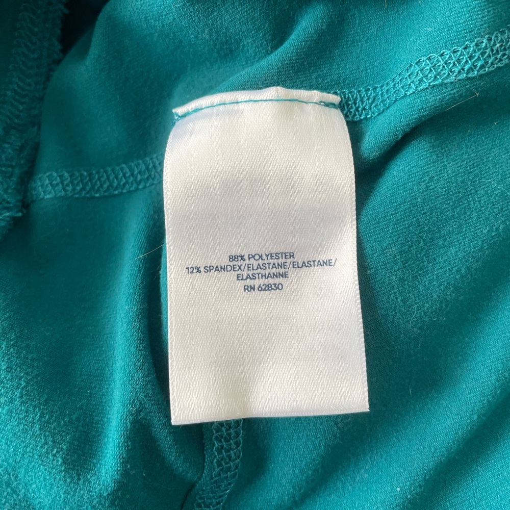 Lands' End Teal Wide Leg Cropped Stretch Knit Capri Pants Size M - Picture 5 of 5